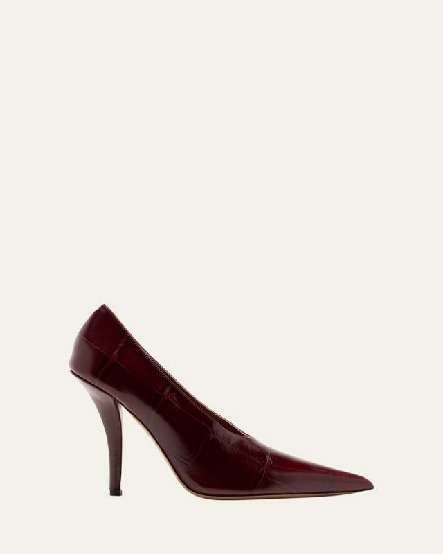 Jessica Croco-Embossed Leather Pumps